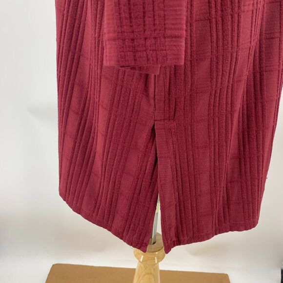 J.Jill Wearever Textured Tunic Womens LP Large Petite Dark Red Double Slit - Picture 7 of 16